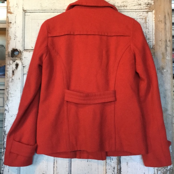 AE Outfitters Nice Lined Red Pea Coat - Medium - Picture 4 of 5